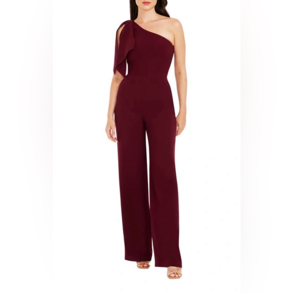 Dress The Population Tiffany Burgundy Jumpsuit Size S